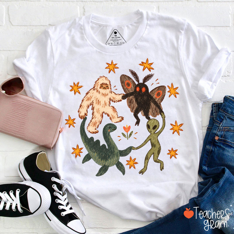 Starry Masquerade Of Mysterious Creatures Teacher T-Shirt
