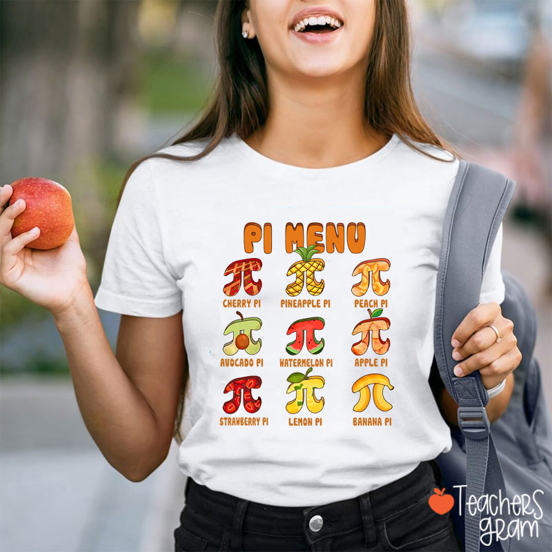 Pi Menu Fruits Teacher T-Shirt