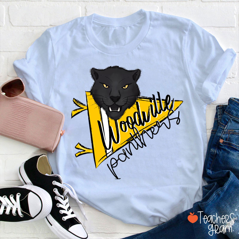 Personalized Mascot Pennant Teacher T-Shirt