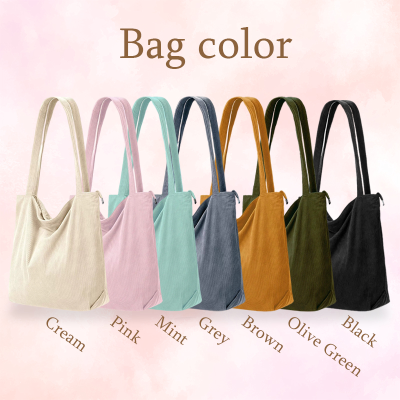 Personalized Embroidered Teacher Corduroy Tote