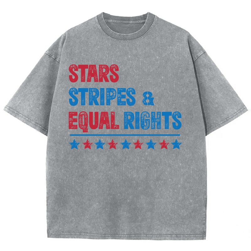 Stars Stripes And Equal Rights Teacher Washed T-Shirt