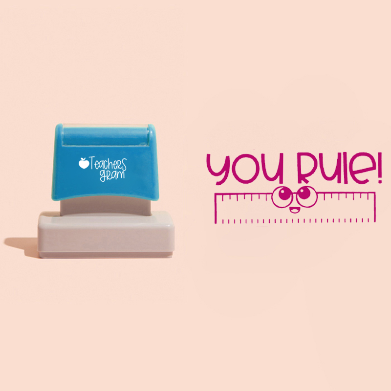 You Rule Teacher Rectangle Stamp