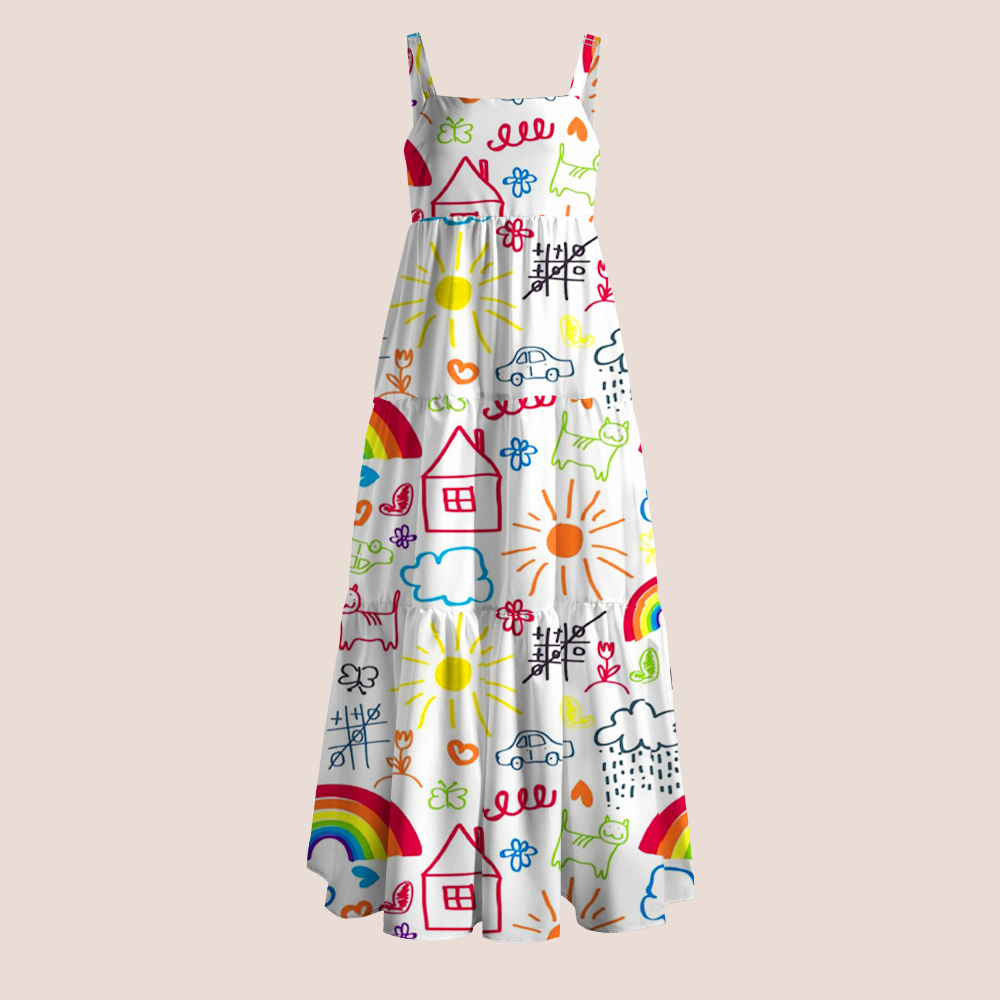 Children Painting Teacher Slip Dress