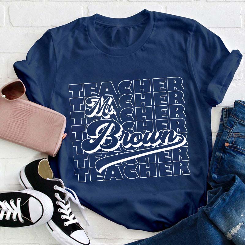 Personalized Name And Position Simple Teacher T-Shirt