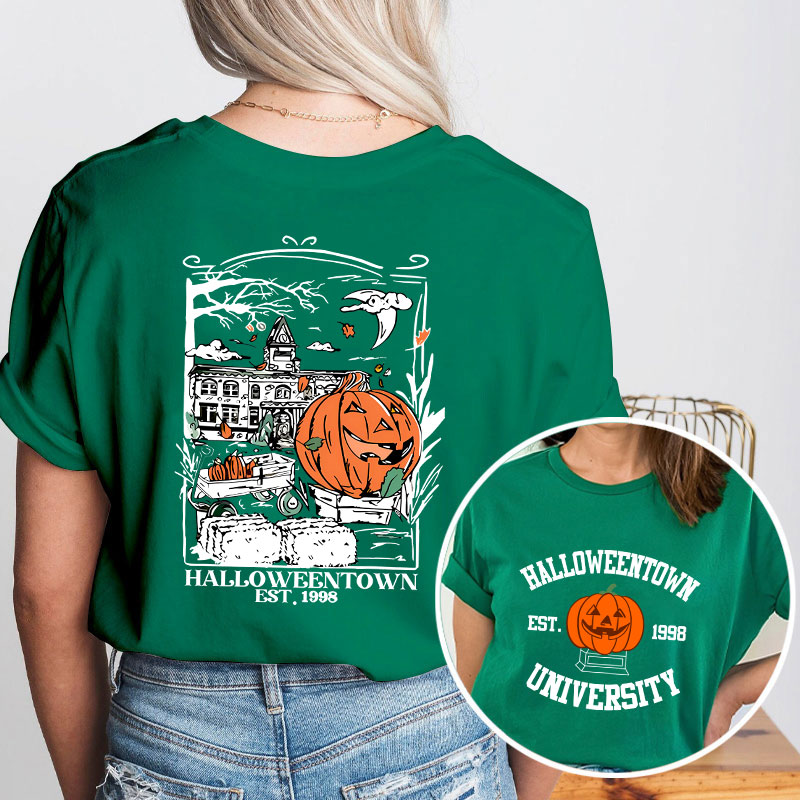 Halloween Town University Teacher Two Sided T-Shirt
