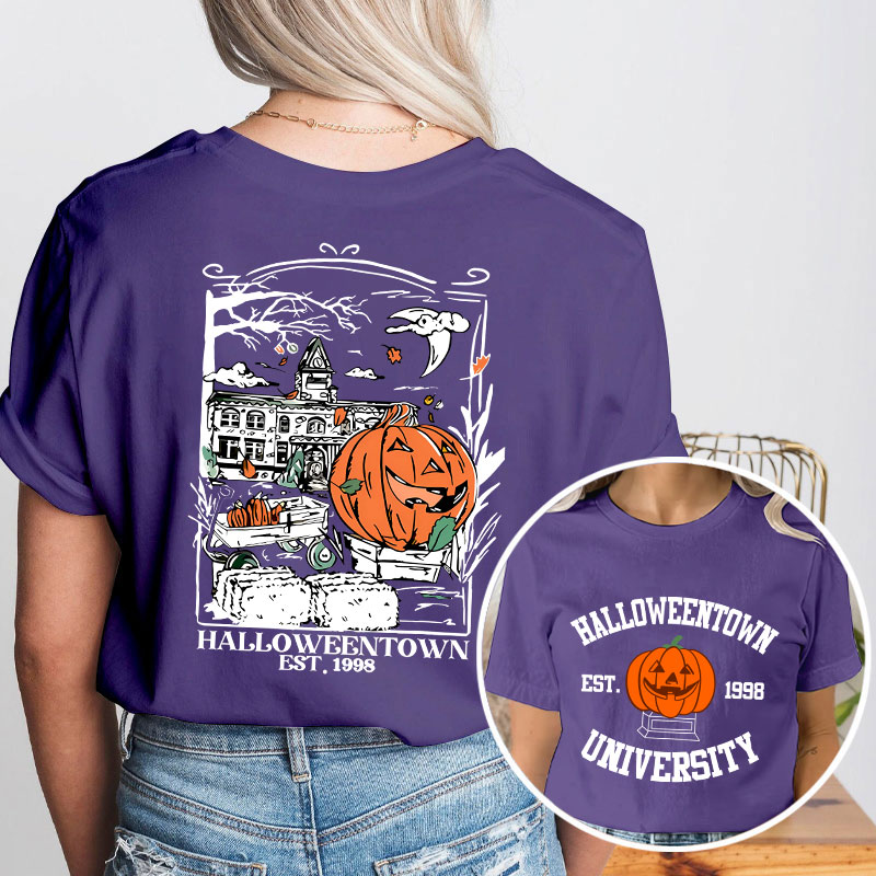 Halloween Town University Teacher Two Sided T-Shirt