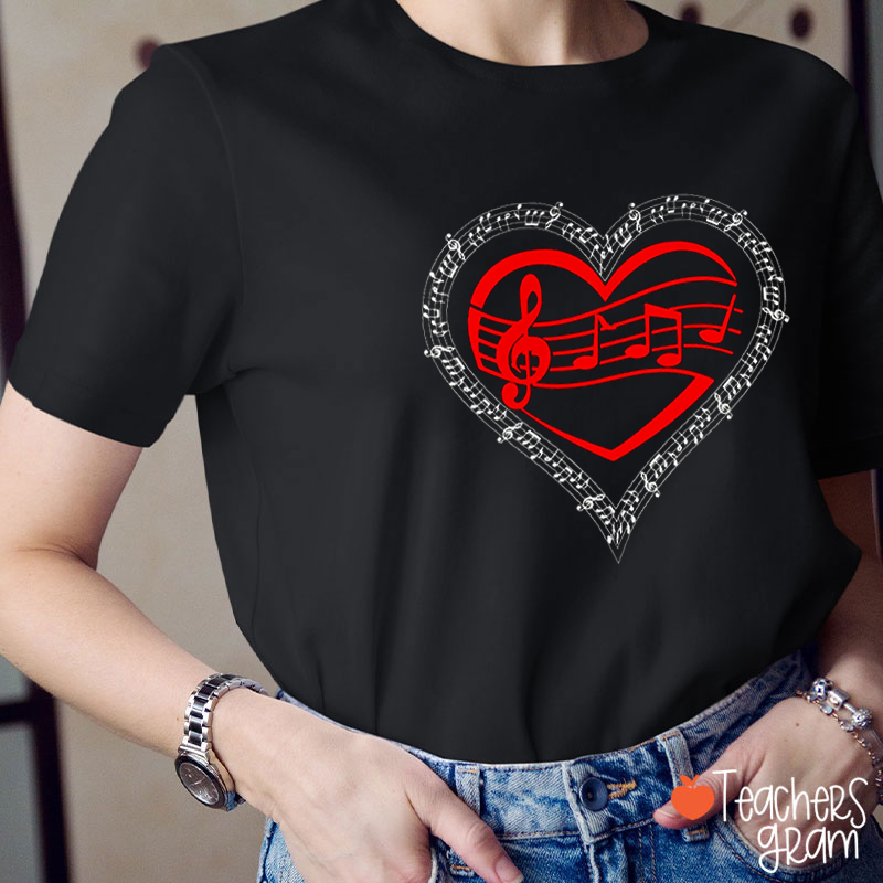 Love Music Rhythm Teacher T-Shirt