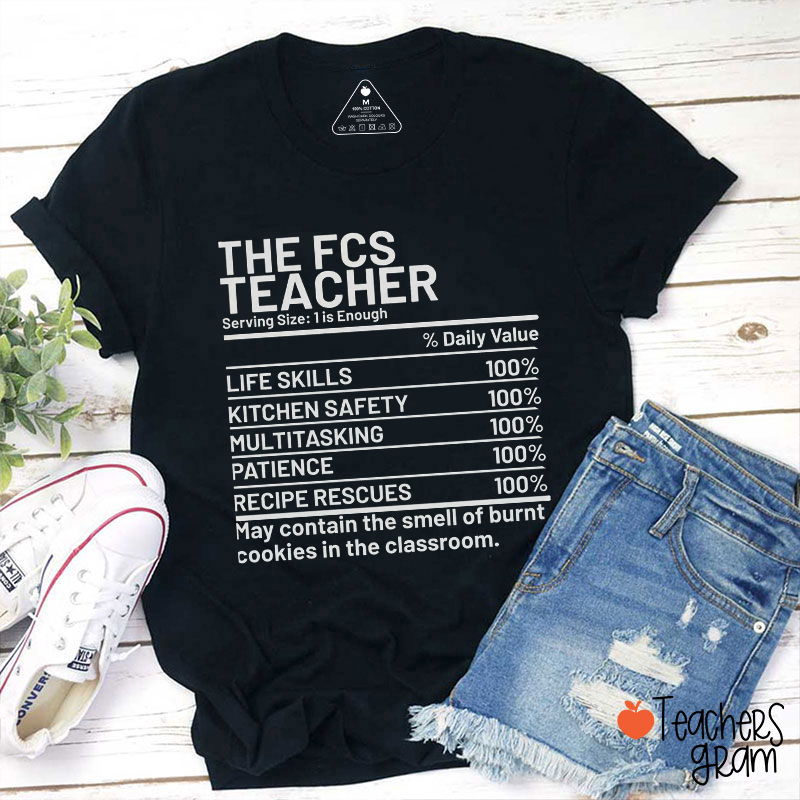 Personalized Subject The Teacher Serving Size Teacher T-Shirt