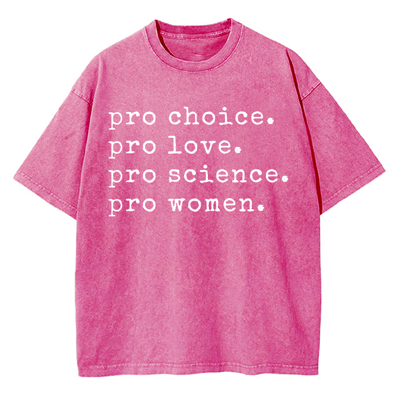 Pro Choice Pro Love Teacher Washed T-Shirt