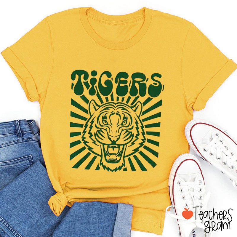 Personalized School Spirit Mascot Vintage Distressed Teacher T-Shirt