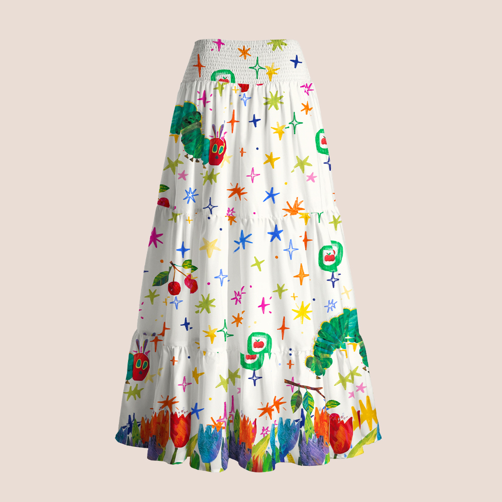 Hungry Caterpillar And Colorful Stars Teacher Tiered Skirt