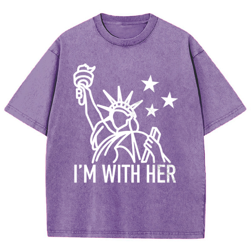 I'm With Her Teacher Washed T-Shirt