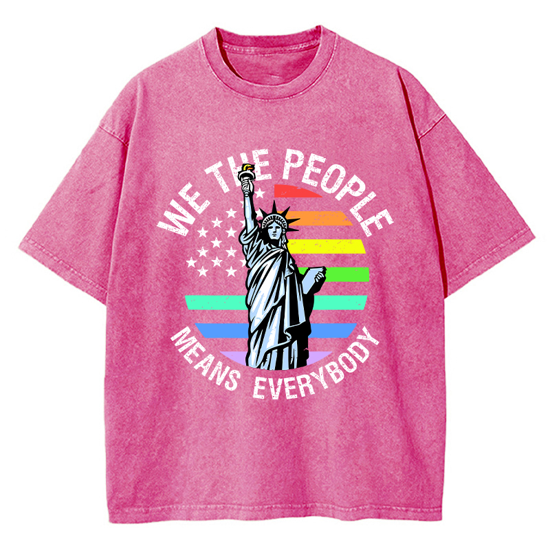 We The People Means Everybody Teacher Washed T-Shirt