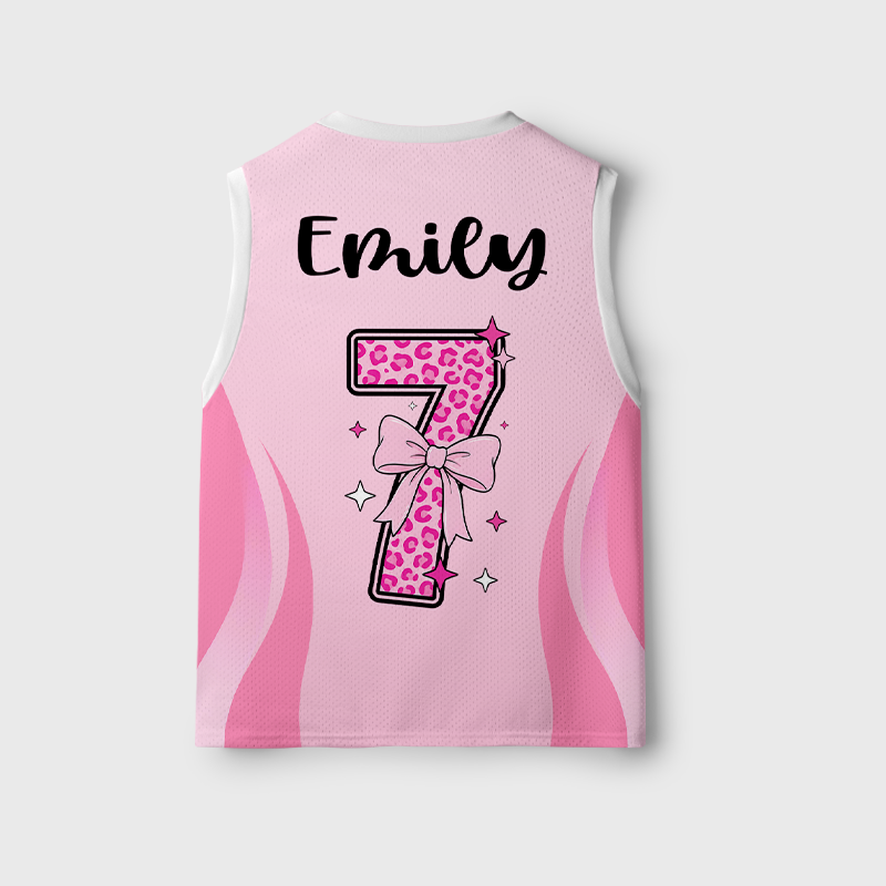 Personalized I Was 6 Now I'm 7 Happy Birthday Kids Mesh Jersey Tank Top