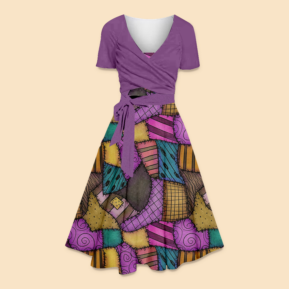 Halloween Rag Collage Style Teacher Suspender Long Skirt Top Suit