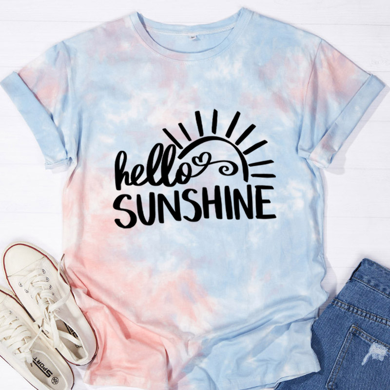 Hello Summer Teacher Tie-dye T-Shirt