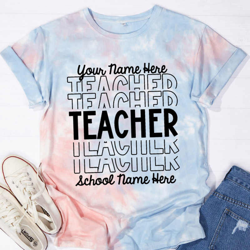 Personalized Information Belonging To You Teacher Tie-dye T-Shirt