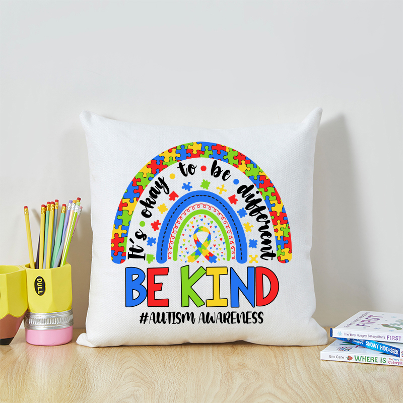 It's Okay To Be Different Autism Rainbow Teacher Cushion