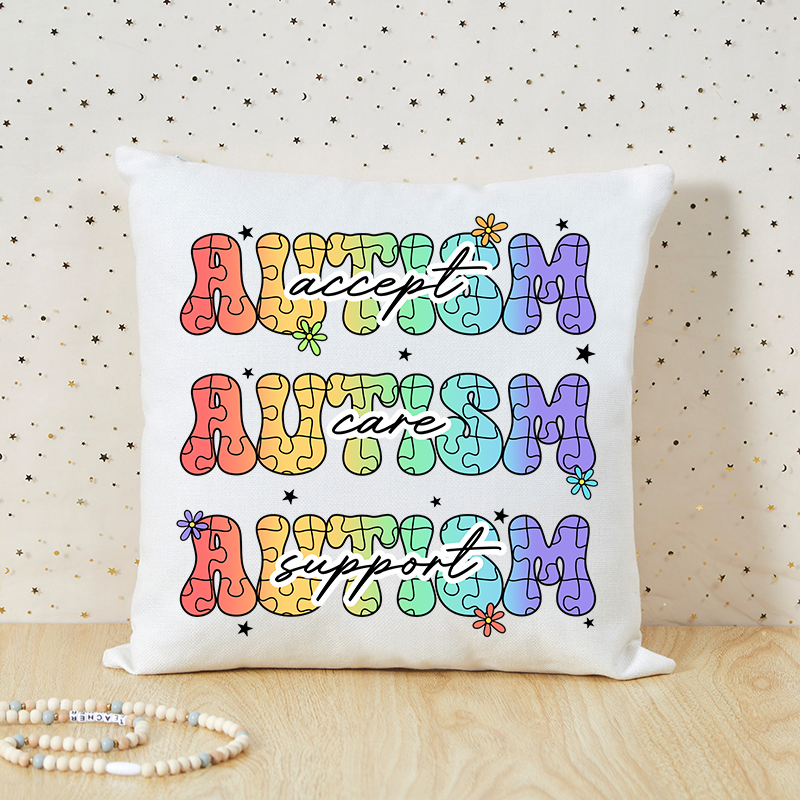 Accept Care Support Autism Teacher Cushion