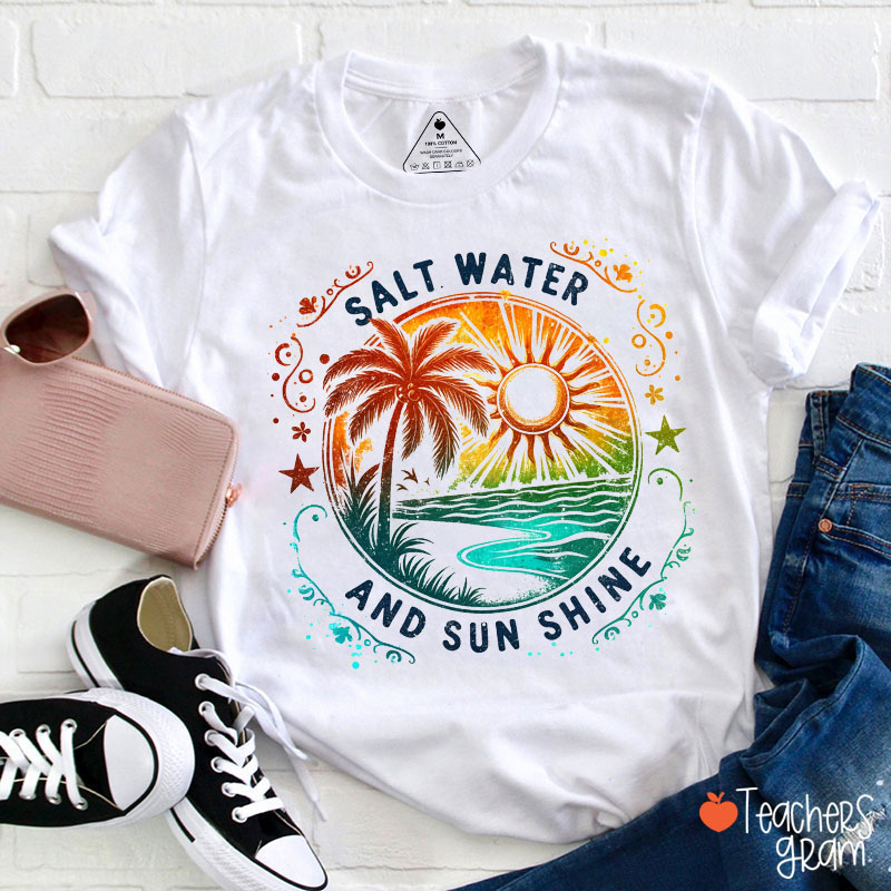 Hello Salt Water And Sunshine Summer Teacher T-Shirt