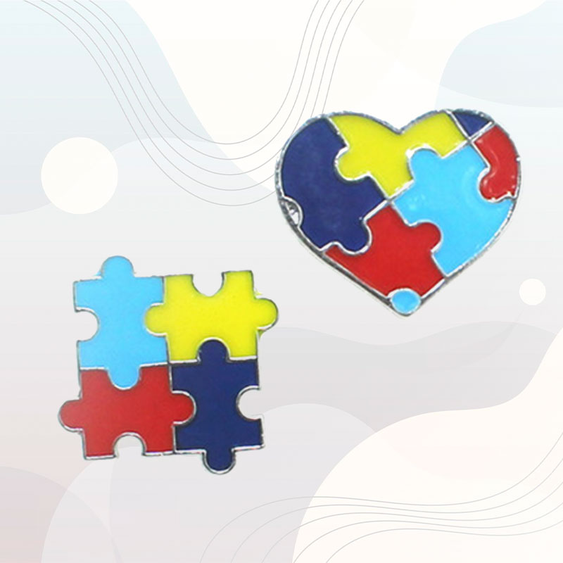 Autism Color Puzzle Teacher Pin