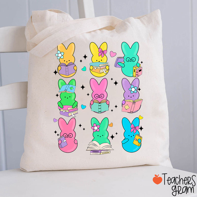 Reading Bunny Teacher Tote Bag