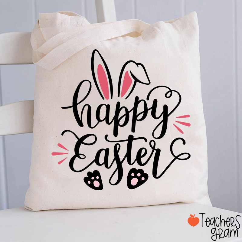 Happy Easter Bunny Teacher Tote Bag