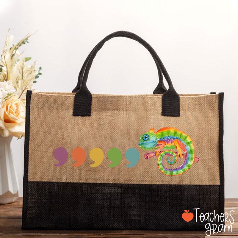 Comma Comma Chameleon Teacher Cotton Tote Bag