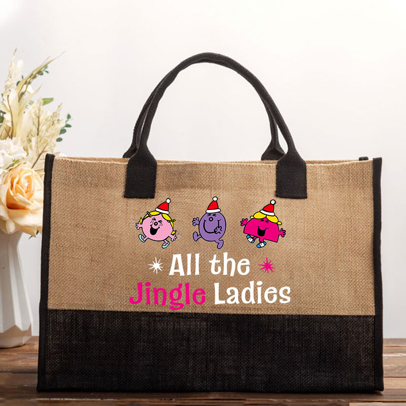 All The Jingle Ladies Christmas Teacher Cotton Tote Bag