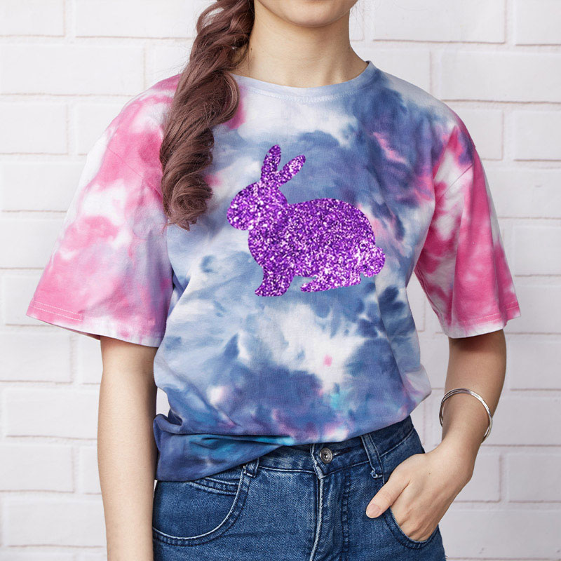 Glitter Easter Peeps Teacher Tie-dye T-Shirt