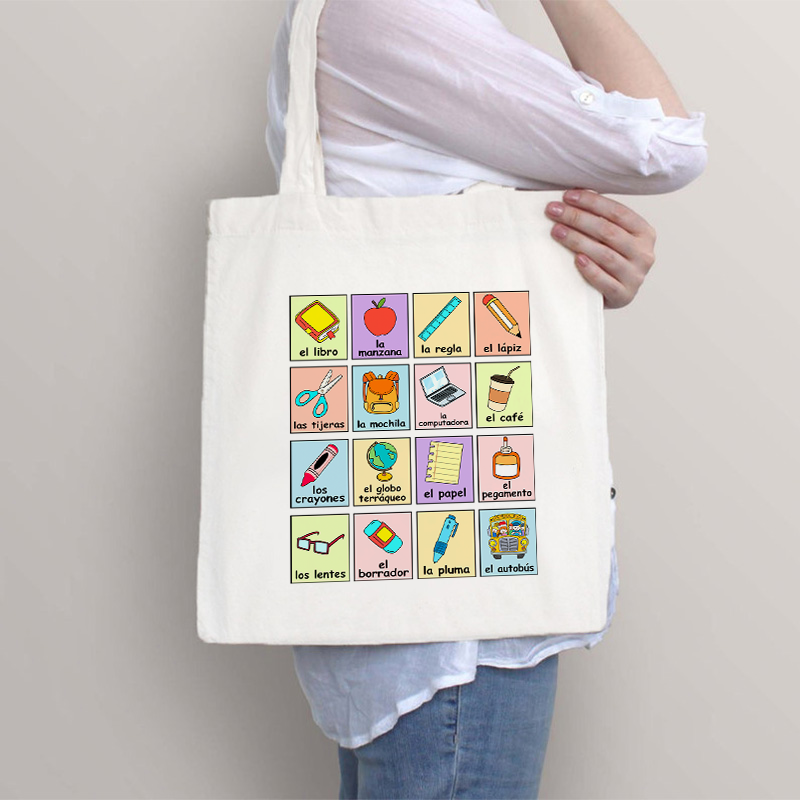 Spanish Picture Correspondence List Teacher Tote Bag