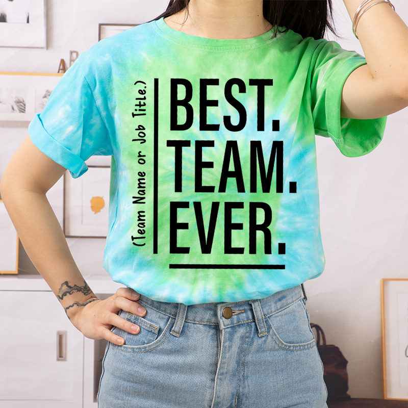 Personalized Best Team Ever Teacher Tie-dye T-Shirt