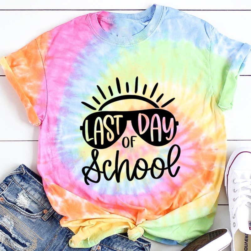 Last Day Of School Teacher Tie-dye T-Shirt