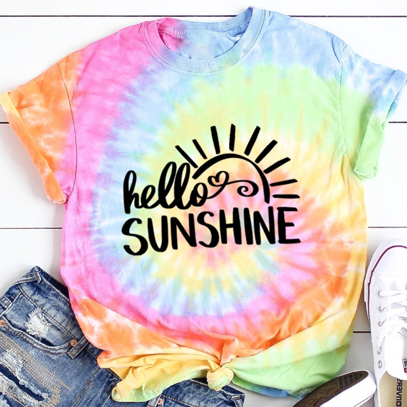 Hello Summer Teacher Tie-dye T-Shirt