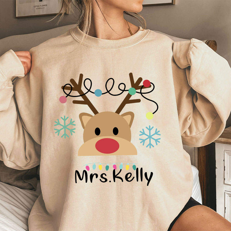 Personalized Merry Christmas Teacher Sweatshirt