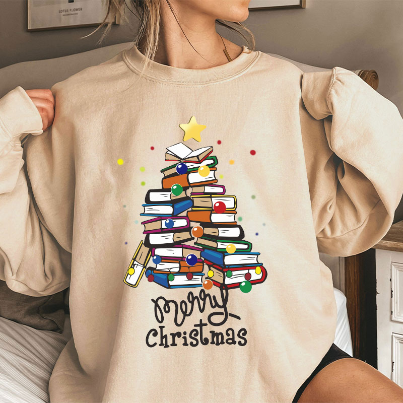 Merry Christmas Books Teacher Sweatshirt