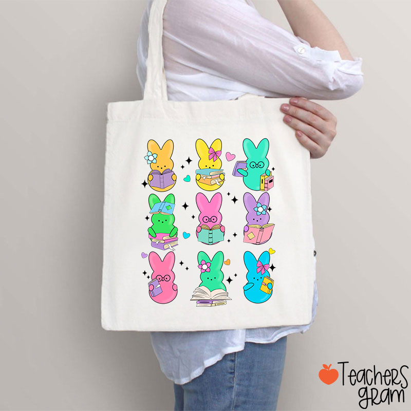 Reading Bunny Teacher Tote Bag