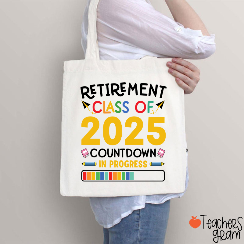Personalized Countdown On Progress Retirement Teacher Tote Bag