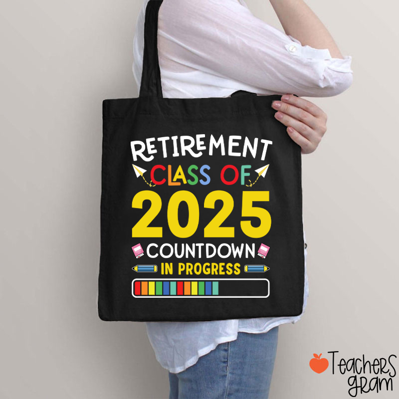 Personalized Countdown On Progress Retirement Teacher Tote Bag