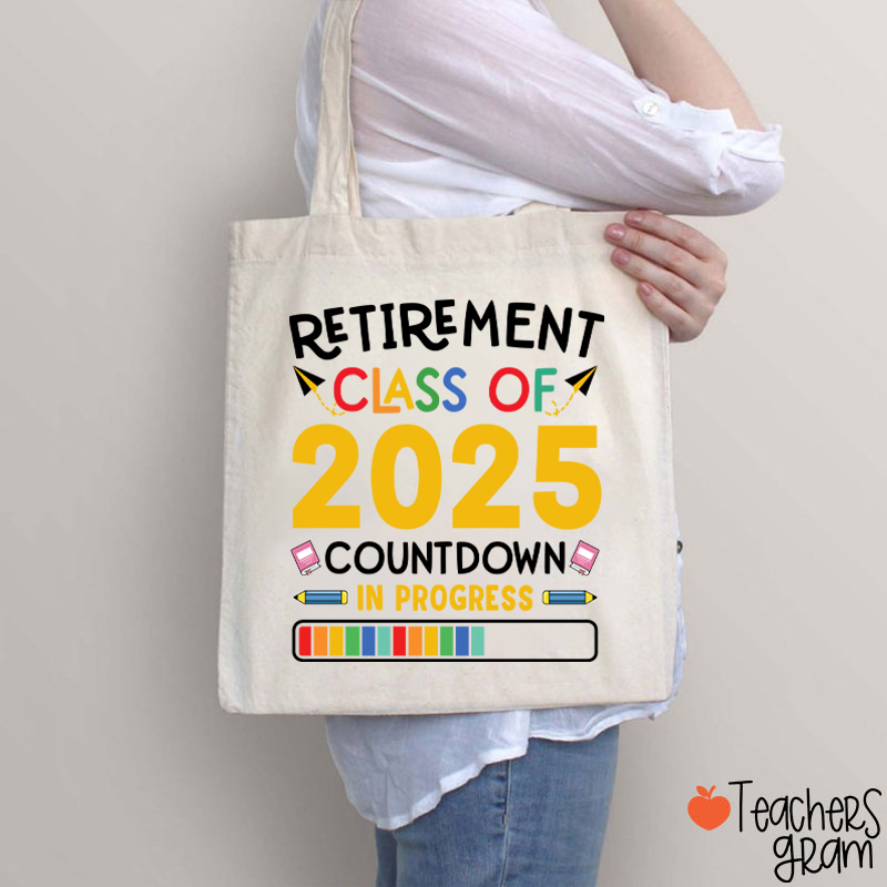 Personalized Countdown On Progress Retirement Teacher Tote Bag
