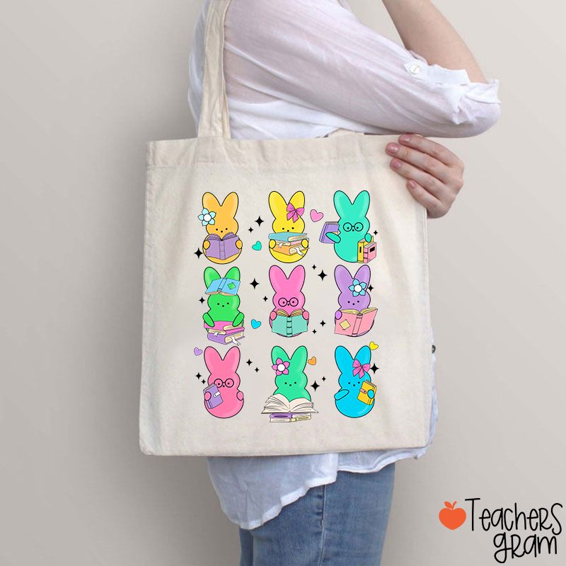 Reading Bunny Teacher Tote Bag