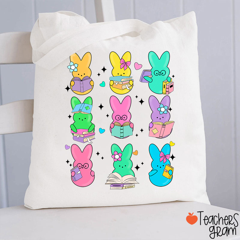 Reading Bunny Teacher Tote Bag