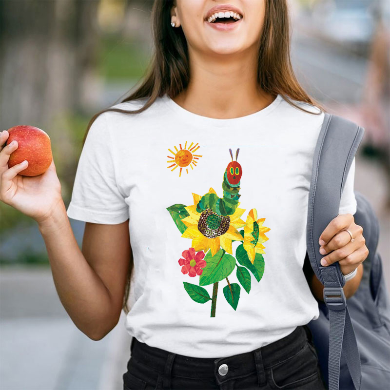 Sunshine Sunflower And Caterpillar Teacher T-Shirt