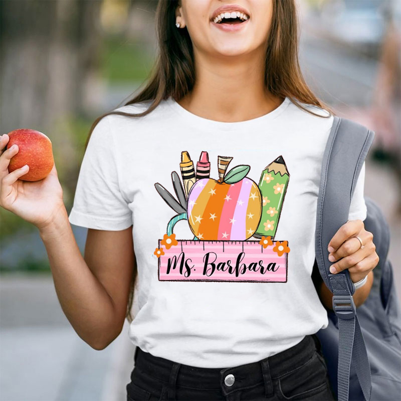Personalized Teaching Tools Name Teacher T-Shirt