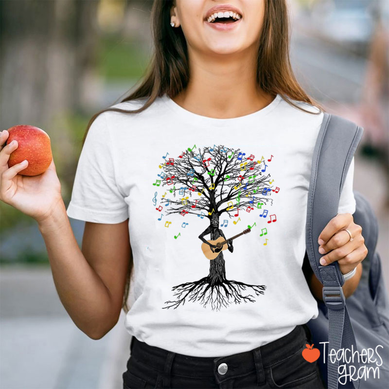 Acoustic Guitar Tree Teacher T-Shirt