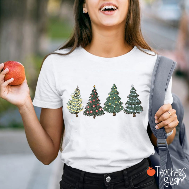 Green Christmas Tree Teacher T-Shirt