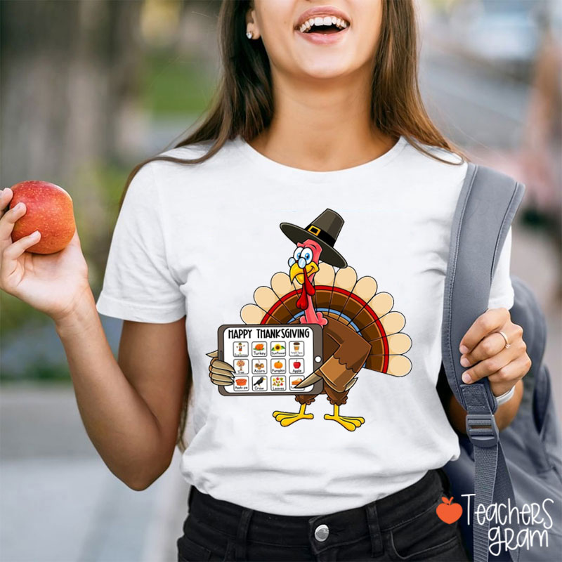 Thanksgiving SLP Turkey Teacher T-Shirt