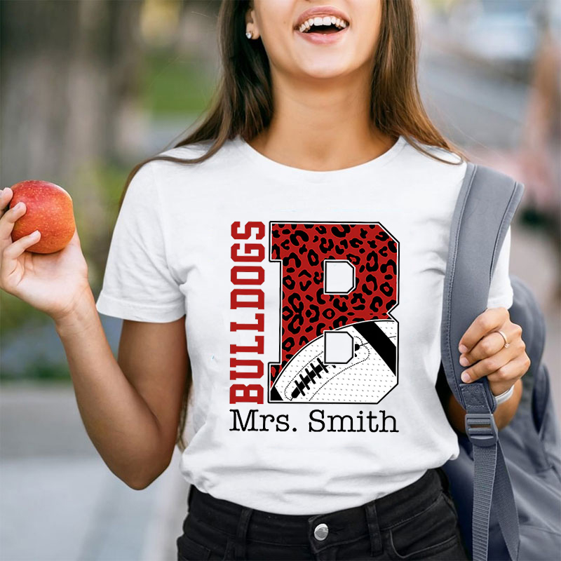 Personalized Mascot And Ball Icon Teacher T-Shirt
