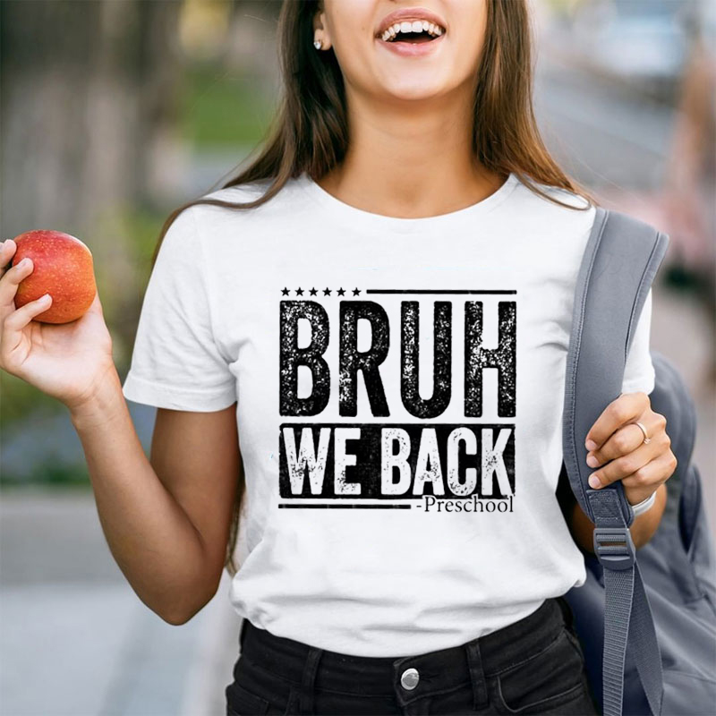Personalized Retro Old Style Bruh We Back Teacher T-Shirt
