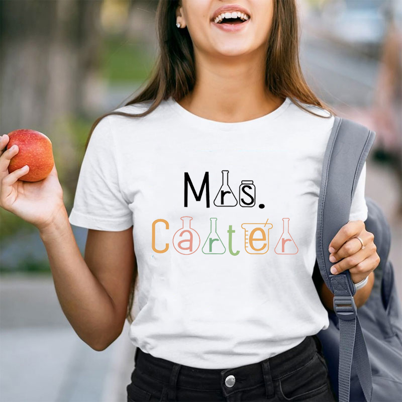 Personalized Name Science Lab Teacher T-Shirt